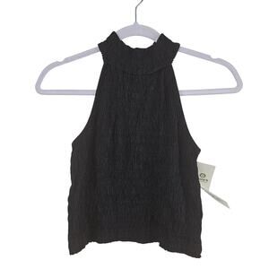 Mono B Black Halter Top Stretchy Black Tank Top Size Large